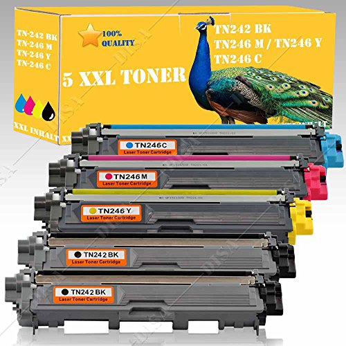 5x Toner-Kartusche für Brother TN-242 TN-246 HL-3142CW HL-3152CDW DISA-Serie