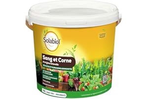 SOLABIOL Engrais Sang Et Corne - 4Kg - Jusqu'à 100m² - Effet Rapide (sang) & Longue Durée (corne) - Facile A Épandre - Utilisable En Agriculture Biologique SOMIX04
