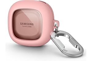 SURITCH Przezroczyste etui kompatybilne z Samsung Galaxy Buds 2, Buds Live/Buds 2 Pro/Buds Pro, ochronne, przenośne etui z brelokiem do Samsung Galaxy Buds 2, różowe złoto