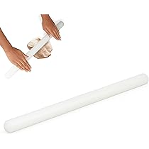 Sourcing Map Rouleau à Pâtisserie Anti-adhésif En Polypropylène Rouleau Plastique Blanc 30 Cm X 2,5 Cm