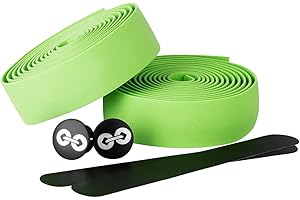 URBAN ZWEIRAD Cinta para manillar de bicicletas - verde - con franja autoadhesiva al dorso, bandas adicionales y tapas laterales para una óptima fijación (verde)