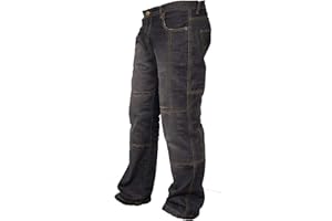 Newfacelook Hommes Motorcycle Moto Pantalon Motards Jeans Renforcée Aramide Protection Color Noir Size