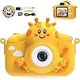TIATUA Kids Camera for Girls and Boys, 1080P Digital Camera for Kids with 32GB Card and Selfie Mode, Toddler Camera and Video Camera, Christmas and Birthday Gifts Toy for Age 3-10 Year Old (Yellow)