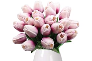 GKONGU Tulipán Flores Artificiales 10 Piezas Ideal para decoración de casa y Patio-Púrpura