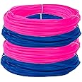 Alpha Plastic Wire Roll for Basket making/Wire Koodai/Tokri/Multi Purpose Craft Work Pack of 4 (Pink-Dark Blue)