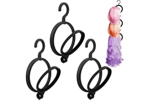 RYMAUP® 3er Pack Perückenständer, Samt-Perückenhalter mit 360° drehbarem Haken, Perückenaufbewahrung für mehrere Perücken, hält die Perücke in Form und perfekt hängende