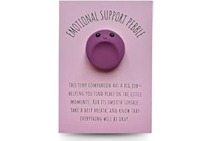 SACRED NEST Emotional Support Pebble | Charming Handmade Worry Stone, Cute Pocket Hug Gift | Anxiety Relief for Kids & Adults | Lovingly Crafted in the UK - Mental Health Gifts to Bring Peace & Joy - Mauve