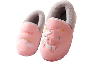 Lvptsh Zapatillas de casa Invierno para Niñas Niños Pantuflas de Cálido Antideslizante Peluche Forradas Slippers