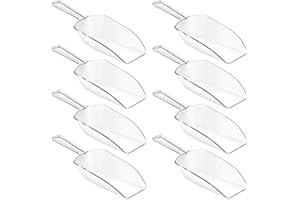 Ousyaah Paletta da cucina grande in plastica, misura per dosare farina, spezie o detersivo, trasparente 8 Pcs