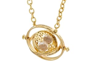 THE NOBLE COLLECTION Harry Potter Time Turner Edición Especial – Collar chapado en oro de 24 quilates en exhibición de coleccionista – Juego de películas con licencia oficial
