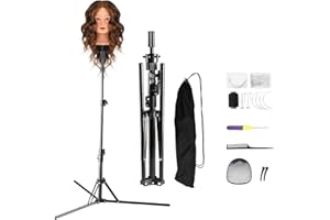 Neverland Beauty & Health Tripode Cabeza Peluqueria,43-160cm Ajustable Trípode de Peluquería soporte de cabeza de maniquí para entrenamiento de peluquería