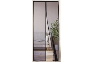 akgao Zanzariera Magnetica per Porta,120x230cm Puro Colore Fibra di Poliestere Porta Chiusura Magnetica Tenda Autosigillante Forte Magneti Domestici Bambini per Porta Balcone Porta Cantina-Nero