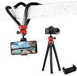 Gorillapod 12 Inch Tripod with Flexible Stand, Octopus Camera Tripod Bundle with 360 Degree Detachable Ball Head and Mobile Phone Holder for Mobile Phones and Camera, DSLR and GoPro