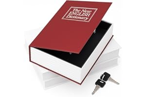 VELLICHOR EUROPE VaultBook - Hidden Book Safe with Lock and Key – Secure Storage Box for Cash, Jewellery, Documents – Discreet Fake Book Design for Home, Office, Travel – Metal Interior, Realistic Cover – 19cm x 12cm