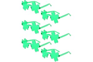 PARSUP 6 Pairs St. Patricks Day Glasses, Irish Green Four Leaf Shamrock Glasses Eyeglasses for Saint Patricks Day Party Props Favours, Saint Paddy Day Novelty Accessories for Men, Women Outfits
