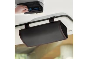 BAYINBROOK Portaocchiali per Auto Parasole Universale, Scatola Portaoggetti per Occhiali Parasole per Auto, Custodia Occhiali per Visiera Parasole Auto, Supporto per Occhiali da Sole per Auto (Nero)