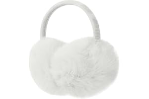 Justay Comf Nauszniki damskie nauszniki ze sztucznego futra, regulowane, na zimę, biały, Rozmiar uniwersalny