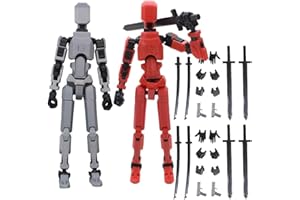 YAWDIL 2Pcs 3D Printed Action Figure Lucky 13 Articulated Robot Dummy Action Figures T13 Action Figure 3D Printed Multi-Jointed Movable Robot Action Figure Desktop Decorations Game Gift for Children Adult