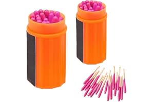 Virtcooy 20 Allumettes/Baril, Kit D'allumettes Anti-tempête, Allumettes Imperméables Coupe-Vent, Étui D'allumettes Portable Étanche, Allume-feu, Outil De Survie pour Le Camping, La Randonnée