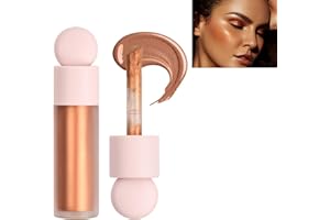 Nivofu Rozświetlacz do twarzy w płynie, rozświetlacz do twarzy, bronzer w sztyfcie, rozświetlacz z pędzelkiem do twarzy, naturalne wykończenie, rozświetlacz w płynie z połyskującym wykończeniem,