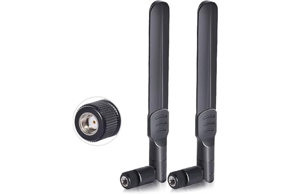 Bingfu Antenne WiFi Omnidirectionnelle 8dBi RP-SMA Mâle 2,4GHz 5GHz 5,8GHz Bi-Bande pour Caméra Sécurité IP Bateau Amorceur FPV Routeur WiFi Carte PCIE Réseau sans Fil, 2 Paquets