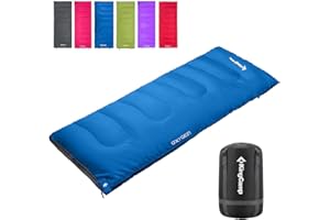 KingCamp śpiwór dla dorosłych, bardzo szeroki flanelowy śpiwór na kemping, z plecakiem, ciepła i zimna pogoda, duży i wysoki, lekki, rozmiar XL