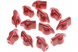 Dopro Lot de 12 écrous chicken-head amplificateur pour guitare bouton pointeur vintage Vintage Raised Top Rouge