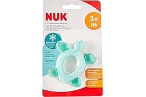 NUK Cool All-Around Anneau de dentition, avec éléments réfrigérants, pour enfants à partir de 3 mois, multicolore, 1 pièce