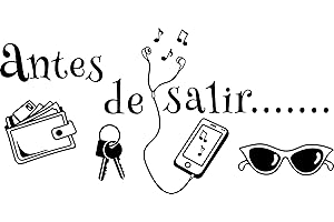 SOUL ART GRAPHICS SoulArt® Vinilos de pared decorativo con frase "Antes de salir..." Pegatinas decorativas entrada. Vinilo decorativo pared pasillo, vinilo de corte (15x29cm)