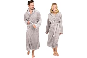 Blumtal Bademantel Damen & Herren - Kuscheliger Fleece Morgenmantel mit Kapuze & Taschen, OEKO-TEX® Zertifiziert