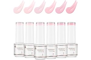 Nicedeco Builder Gel Naglar Rosa Emalj Halv 6 Färger Gel Rekonstruktion Nagel Strengthener Quick Builder 6 x 5 ml - SET6-50