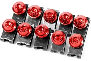 YOSOO M5 Fairing Body Work Bolts Screw With Spring Fastener Clip Speed Nuts For Car Motorcycle, Pack Of 10 (Gold/Silver/Red/Black) (Colore : Rosso)