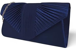 UShopUK Satin veckat kuvert stil brud bal bröllop kväll koppling fest handväska