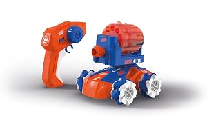 Carrera RC 370240020 Nerf Blasting Car Radiostyrd bil, 2,4 GHz, originallicens, kör och skjut med Nerf Soft Darts, inklusive måltavla, sladdningsaction med däck i hårdplast, LED-ljus