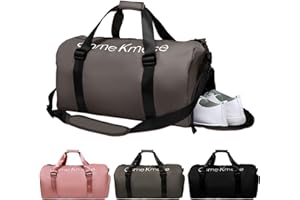 KYYLZ Sporttaschen für Damen und Herren,Reisetasche und Handtaschen,Sporttasche mit Schuhfach und Nassfach,Schwimmtasche Weekender Trainingstasche Tasche für Gym Fitness Urlaub Übernachtung Champagner