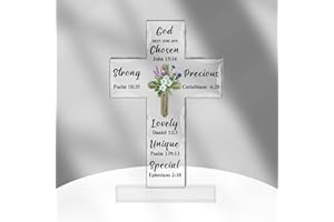 BLUCKINCLE Catholic Gifts Baptism Gifts Acrylic Cross Christening Decorations Baptism Gifts for Girls Religious Gifts for Women Baptism Gifts for Boys Confirmation Gifts for Boys Catholic Gifts For Women