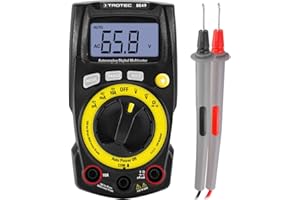 TROTEC Cyfrowy multimetr BE49 cyfrowy miernik wielofunkcyjny, ręczny miernik, siedem funkcji pomiarowych, rozkładana podstawa