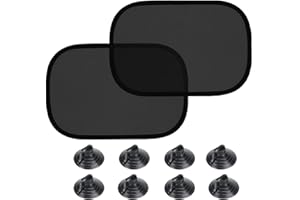 SRJEQC 2 Pièces Pare Soleil Voiture bébé,44 X 36cm Pare Soleil Voiture,pour Fenêtre Latérale de Voiture Protection UV,Livré avec 8 ventouses pour protège Les Enfants