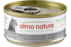 almo nature HFC Natural, alimento húmedo para Gatos – Atún con anchoas – (6 latas de 70 g) 0 g