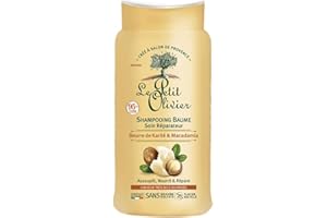 LE PETIT OLIVIER - Shampooing Baume Soin Réparateur - Karité & Macadamia - Nourrit & Répare - Cheveux Très Secs Ou Frisés - Sans Silicone & Sans Sulfate - Fabriqué en France - 250 ml