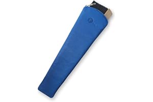 FIONCCI Custodia a Ventaglio in Vera Pelle - Protezione Artigianale Realizzata a Mano per Allungare la Vita del Tuo Ventaglio (Blu)