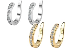 DAPONGZHI Pendientes Corrector Orejas Soplillo Mujer,Pendientes Clip,sin Perforación,Brillantes Correctores de Orejas,Aretes Falsos Ligeros sin Perforación