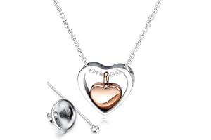 Umimiss Ashes Necklace - Cremation Jewellery for Ashes, Ashes Keepsake, Forever in My Heart, Lockets for Ashes, Jewellery for Ashes, Memorial Jewellery for Ashes, Ashes Jewellery for Men and Women