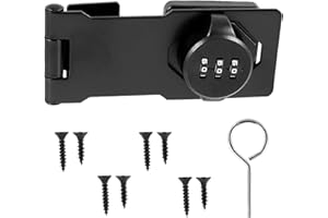 BEENLE-ICEY Password Lock Hasp Keyless 3 Digit Combination Lock Household Security Mechanical Privacy Door Lock Heavy Duty Closet Lock with Screws for Cabinet Cupboard Wardrobe Mailbox Pet Door(black)