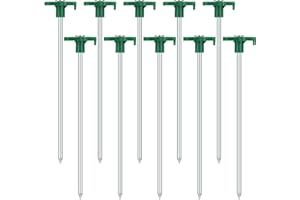 YAMITORA 10er Heringe Erdnägel Stabil, Zeltheringe Sturmsicher, Zeltheringe Stahl Erdnägel, Hering Camping, Hering Zelt Stabil, Stark Zelt Heringe für Harte Böden Wald,Wiesen Gras, Sandboden Green