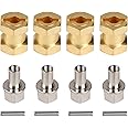 INJORA RC Hex Hub 12mm Brass Wheels Hex Hub Extension Hex Drive Adapter for 1/10 RC Crawler Axial SCX10 90046 D90 (15mm)