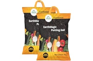 TrustBasket Enriched Premium Organic Earth Magic Potting Soil Mix with Required Fertilizers for Plants - 10 KG