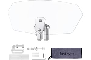Justech Parabrezza Moto Spoiler di Estensione Parabrezza del Vento con Clip Regolabile Cupolino Spoiler Parabrezza Prolunga Deflettore Universale per Moto -Trasparente