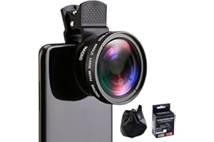 Biglumin 2-in-1 Universal Handy Kamera objektiv,12,5-Fach Makro Objektiv Handy für iPhone,0,45-faches Weitwinkelobjektiv,makro objektiv Handy für die meisten Smartphones