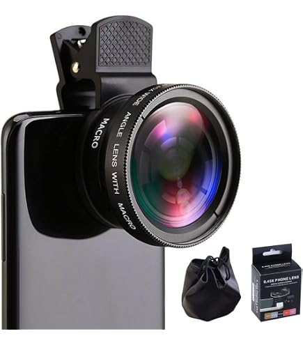 Kit Objectifs Téléphone 7 En 1 - Fisheye 198° Grand Angle Macro Téléobjectif CPL Kaléidoscope Starlight